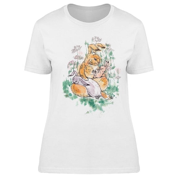 Cute Family Of Bunnies T-Shirt Women -Image by Shutterstock, Female XX-Large