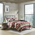 thumbnail image 2 of Woolrich 104" 3-Piece Fabric Tunbridge Print Sherpa Comforter Set in Red/Black, 2 of 11