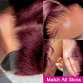 thumbnail image 2 of Lace European and American style women's synthetic fiber wig, wine red long wavy hair, 2 of 10
