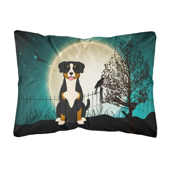 Carolines Treasures BB2228PW1216 Halloween Scary Entlebucher Canvas Fabric Decorative Pillow, 12H x16W, multicolor