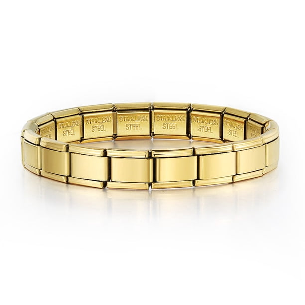 9mm Width Italian Charm Bracelet Fashion Stainless Steel Bangle Elastic Link Chain High Quality Factory DIY