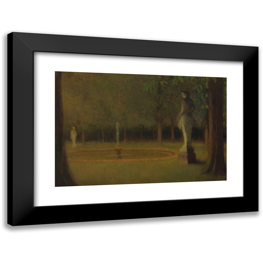 Henri Le Sidaner 18x13 Black Modern Framed Museum Art Print Titled - The Statues in the Versailles Park (1900)