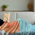 thumbnail image 3 of Wave Soft Flannel Fleece Throw Blanket, Image Japanese Far Eastern Nature Sun Ocean and Mountain, Cozy Plush for Indoor and Outdoor Use, 50" x 60", Vermilion Seafoam, by Ambesonne, 3 of 5