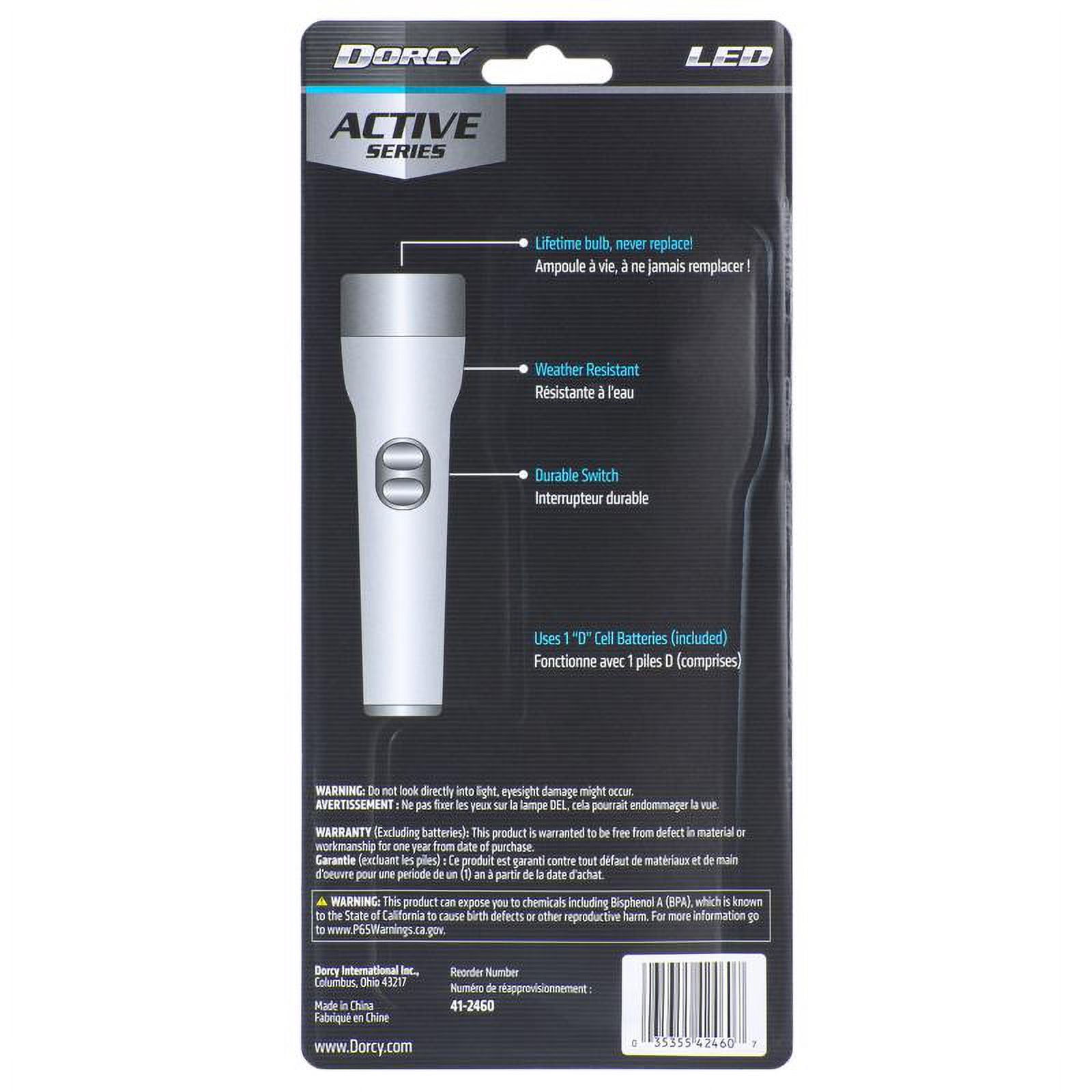 Dorcy Basic Torcia LED 1D - 55 Lumen - 11 Ore Di Autonomia - Resistente - Colori Assortiti