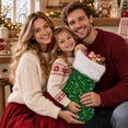thumbnail image 4 of PryvnHome Christmas Stocking Sequin Stocking with Faux Fur Trim and Hanging Loop for Tree Decoration Candy Bag, 4 of 6