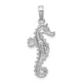 thumbnail image 3 of FB Jewels 14K White Gold White Seahorse Textured 2D Pendant, 3 of 4