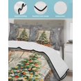thumbnail image 4 of Quilts King Size Bedding Set, Gray Christmas Tree Lightweight Quilted Comforter, Watercolor Xmas Snowflake Soft Reversible Bedspread Coverlet with Pillow Covers for All Season, 96" x 106", 4 of 7