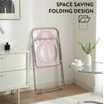 thumbnail image 6 of Urban Shop Transparent Acrylic Modern Folding Chair with Chrome Frame, Blush, 6 of 6