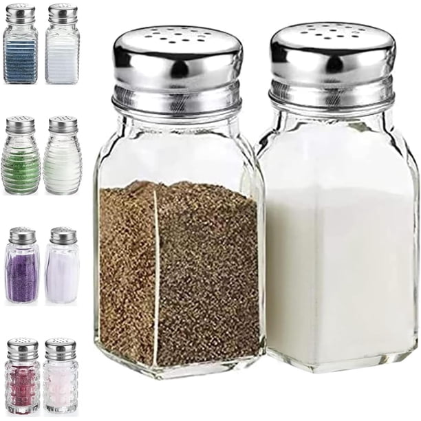 Salt- och pepparkvarnset, saltkar med rostfritt lock - glasburkar för kryddor