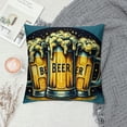 thumbnail image 2 of COMIO Square Pillow Covers Beer Print Throw Pillow Covers Cozy Soft Pillow Cushion Cases Soft Decorative Pillowcases for Living Room Sofa Bed Couch Home Decor, 2 of 5