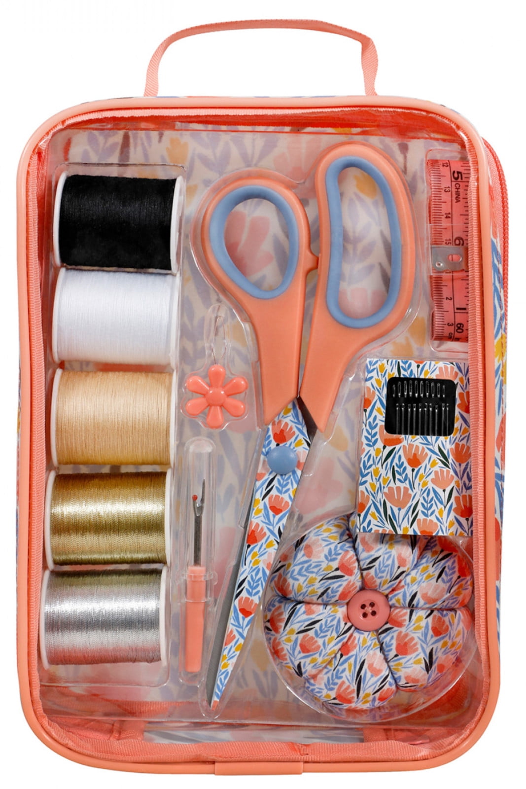 SINGER Sewing Kit with 30 Sewing Supplies in Tulip Floral Storage Bag