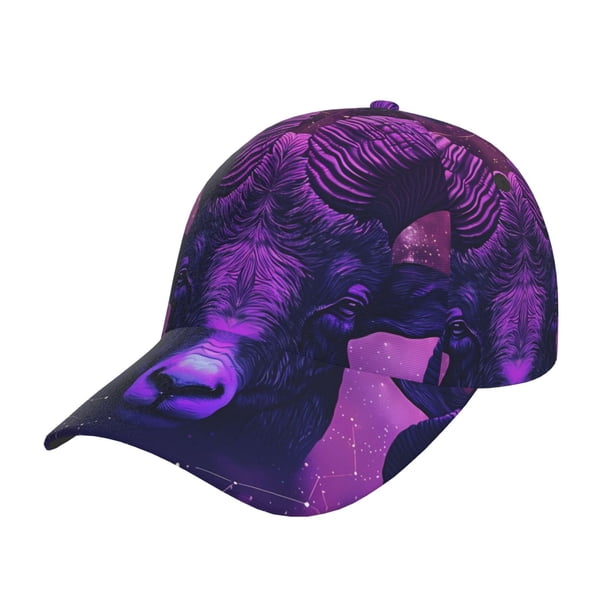 Fotbe Purple Starry Sky Antelope Gorro Clásico de Béisbol, Gorra Ajustable con Broche Snapback, Gorro de Exterior de Algodón Suave