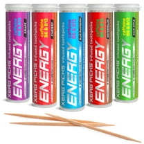 Xero Picks Energy - Variety - Infused Flavored Toothpicks with Caffeine, B12, and B6 Long Lasting Fresh Breath - 100 picks - Variety 5 Pack