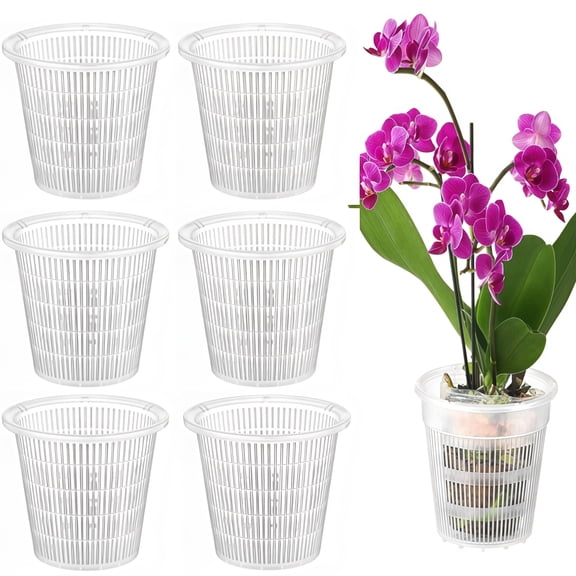 6 Piece Root Control Plastic Flower Pots With Tray For Planting Flowers