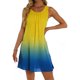 thumbnail image 1 of Vestido Formal Largo Impreso de Gasa Suelta con Cuello Redondo Y Bolsillos de Parche, Vestido Casual Largo para las Mujeres Primavera Verano, 1 of 8