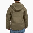 thumbnail image 4 of Windbreaker Jacket Men's Winter Casual Solid Hooded Zipper Pockets Long Sleeve Coat Jacket Khaki M Zip Front Windbreaker Jacket, 4 of 4