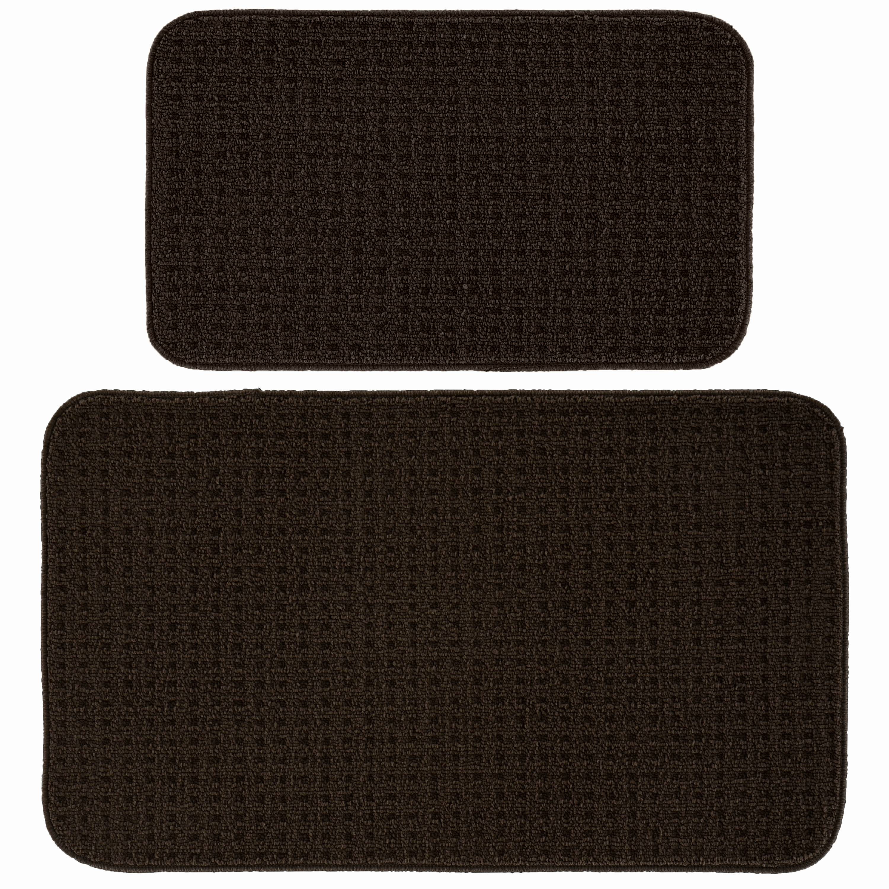 Garland Rugs Herald Square Solid Print Solid Brown Kitchen Mats, 24 in