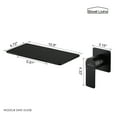 thumbnail image 4 of Boyel Living Waterfall Bathroom Faucet 1- Handle Wall Mount Sink Faucet Modern Bathtub Mixer Tap Solid Brass Matte Black, 4 of 7