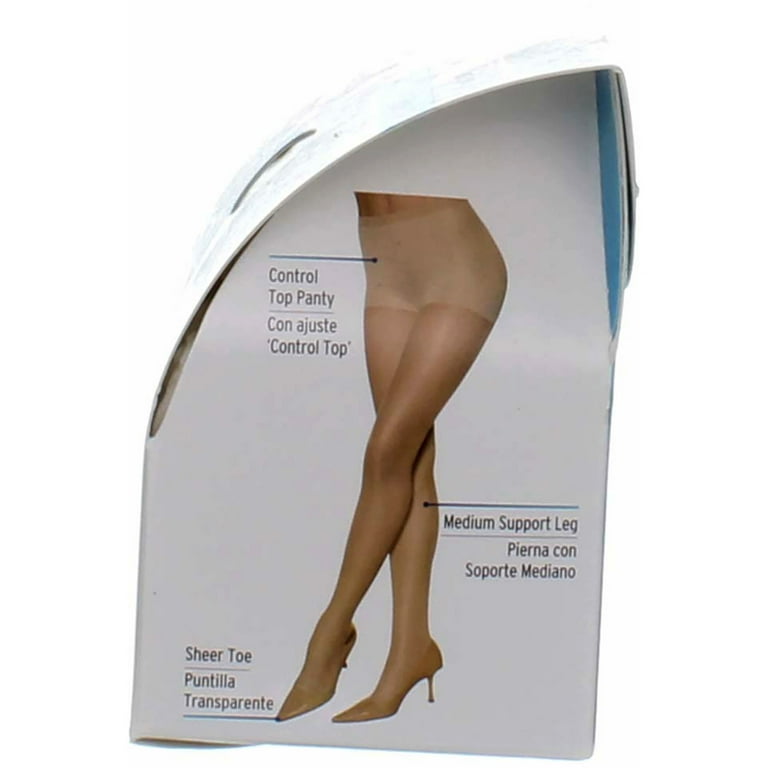 L'eggs Sheer Energy Light Support Leg Control Top, Sheer Toe Pantyhose,  Size B, Medium