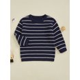 thumbnail image 6 of Mommy and Me Matching Outfits Sweater Stripe Long Sleeve Knitwear Crewneck Pullover Knit Tops, 6 of 10