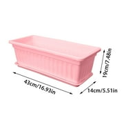17 Inch Window Box Planter with Drainage Holes & Tray â Flower & Vegetable Planter for Indoor/Outdoor Use â for Windowsill, Patio, Balcony, Porch & Garden (Great Gift Idea)