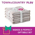 thumbnail image 2 of TOWN & COUNTRY PLAY 4-Piece Striped Reversible Terry Brights Hand Towel Set, 20"x30", 100% BCI Cotton, Plush & Absorbent 550GSM, Mocha Brown, 2 of 8