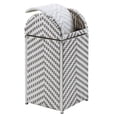 thumbnail image 4 of Furniture of America Azur Aluminum and FE Wicker Trash Can in Gray, 4 of 13