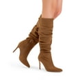 thumbnail image 3 of Dream Pairs Knee High Boots for Women Sexy Pointed Toe Stiletto High Heel Slouchy Suede Tall Boots, 3 of 6