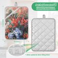 thumbnail image 6 of Yayeee Pot Holders Kitchen Heat Resistant with Pocket 7"x9.8" Cotton Oven Cooking Hot Pads, Red Vibrant Flowers, 6 of 7