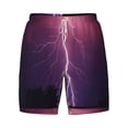thumbnail image 4 of Lsque Mens Swim Trunks Thunderstorm Violet Purple Pattern - Bathing Suit Compression Liner - Beach Swim Shorts Swimwear - (S-3XL) - Stretch Quick Dry -Small, 4 of 9