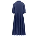 thumbnail image 5 of XVJRHAK Women's Spring/Summer Cotton Mid Season Long Sleeve Long Button Dress (Navy Blue,XL), 5 of 5
