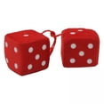 thumbnail image 1 of 2x2 Dados Retro Difusos Con Puntos, Dados De Felpa, Adorno Colgante Rojo 2 piezas, 1 of 6
