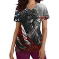 thumbnail image 5 of Patriotic Flag Scrub Tops,Cadancy Plus Size Nurse Uniforms for Women Summer 2025,Vacation Clothes Plus Size Blouses Casual,Red Shirts Sexy V Neck,Patriotic Memorial Day,Playeras De Mujer L, 5 of 5