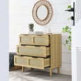 thumbnail image 4 of Segmart 3 Dresser for Bedroom with 3 Drawers, Rattan Modern Closet Dressers, Chest of Drawers with Golden Handles, for Bedroom, Living Room, Hallway, 4 of 8