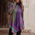 thumbnail image 1 of DPTALR Women Temperament Solid Color Long Sleeved Round Neck Irregular Long Sleeved T-shirt, 1 of 5