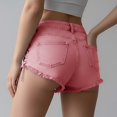 thumbnail image 4 of Women's Mid Rise Ripped Stretchy Jeans Shorts Womens High Waisted Stretch Summer Shorts for Women Trendy 2026 Outfits Casual Frayed Denim Shorts Migroa Pink S, 4 of 4