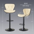thumbnail image 3 of AUNEKIV Bar Stools, Swivel Counter Height Bar Stools, Adjustable Faux PU Leather Bar Chairs with Back and Footrest, Modern Upholstered Armless Counter Stools, Island Chairs for Bar Kitchen, Beige, 3 of 8
