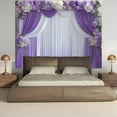 thumbnail image 4 of Dreamy Purple Floral Backdrop Elegant Purple White Curtain Photography Background Purple White Roses Bridal Shower Wedding Party Decorations Banner Photo Photobooth Props, 4 of 4