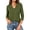 Army Green, variant on Women T-Shirts 3/4 Sleeve Notch V Neck T Shirts Casual Solid Color Slim Fit Basic Blouse Tops Breathable Streetwear