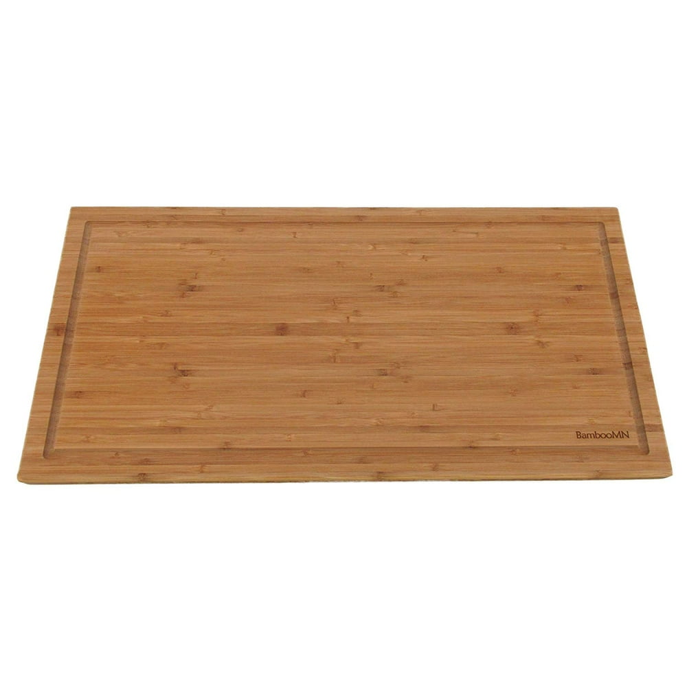 BambooMN Heavy Duty Premium Bamboo Cutting Board 24" x 12" x 1