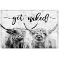 thumbnail image 1 of Highland Cow Bath Mat for Bathroom Decor Funny Farmhouse Western Animal Cow Get Naked Print Bathroom Rugs, Grey Abstract Marble Backdrop Non-Slip Bathroom Rug Bathroom Accessories 24"x16", 1 of 6