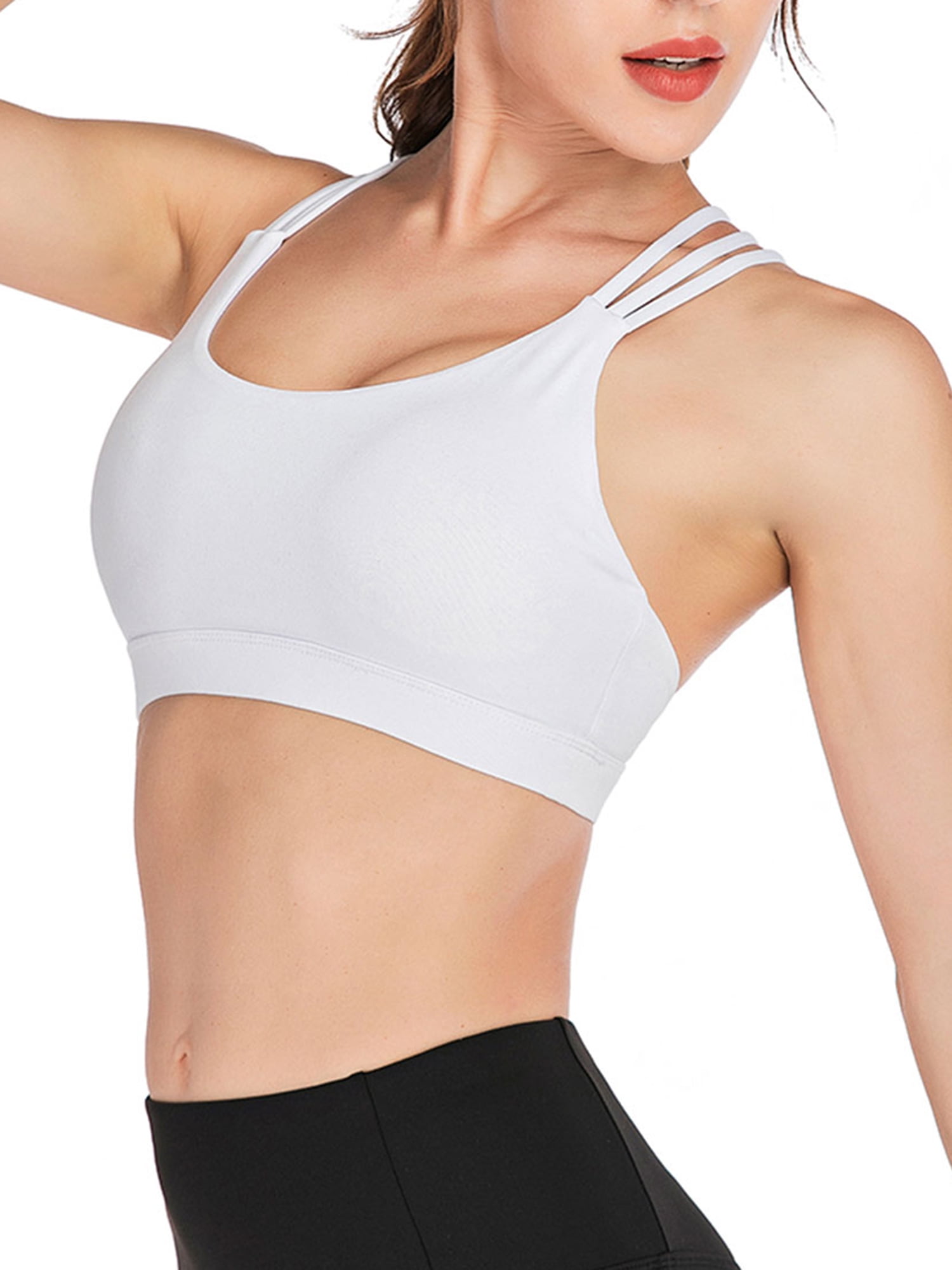 YouLoveIt Women's Padded Cups Sports Bra Push up Fitness Workout Yoga