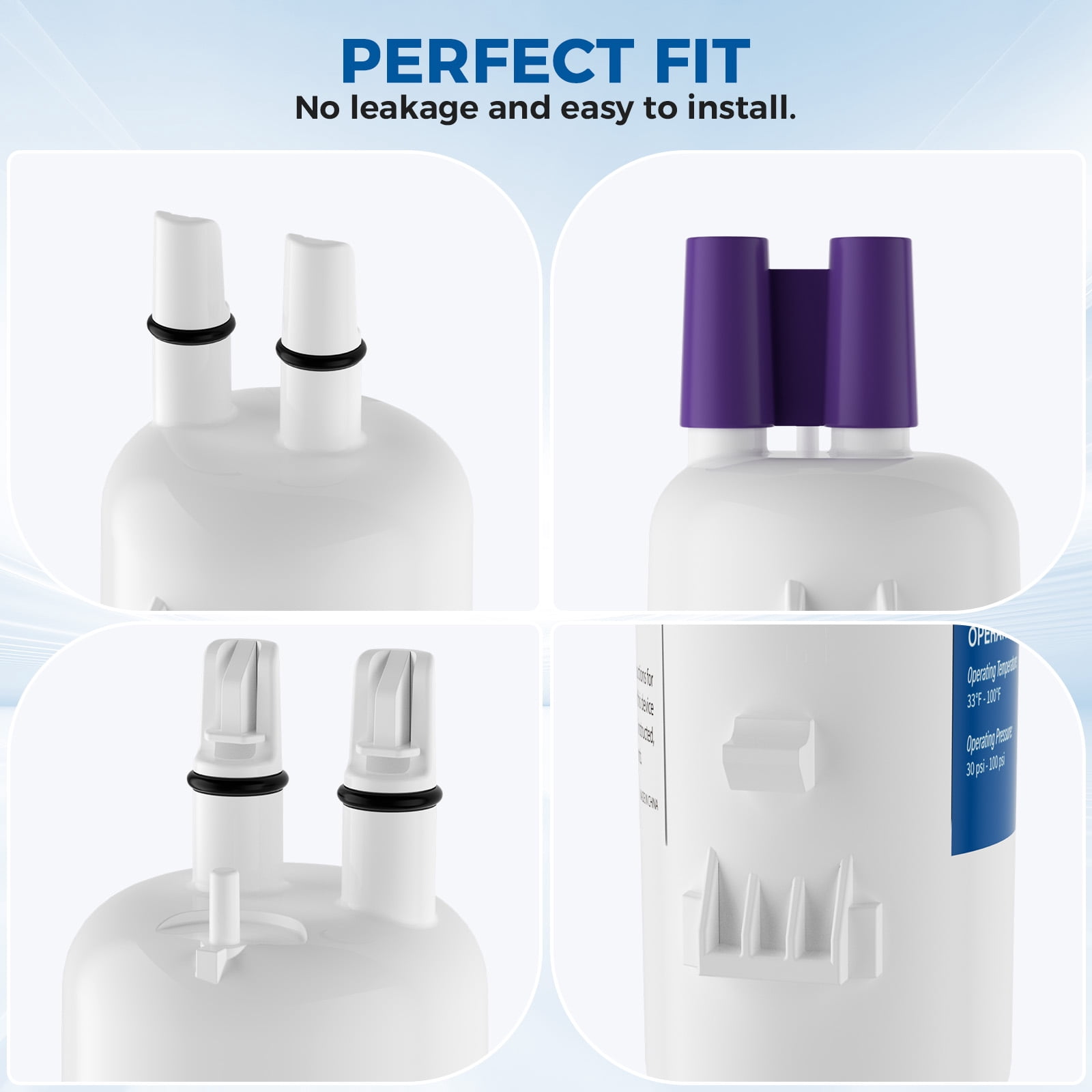 Aiqeek Refrigerator Water Filter 3-Pack NSF 42 Certifie,Compatible with W10295370/ 46-9930 | 6-Month 200-Gallon