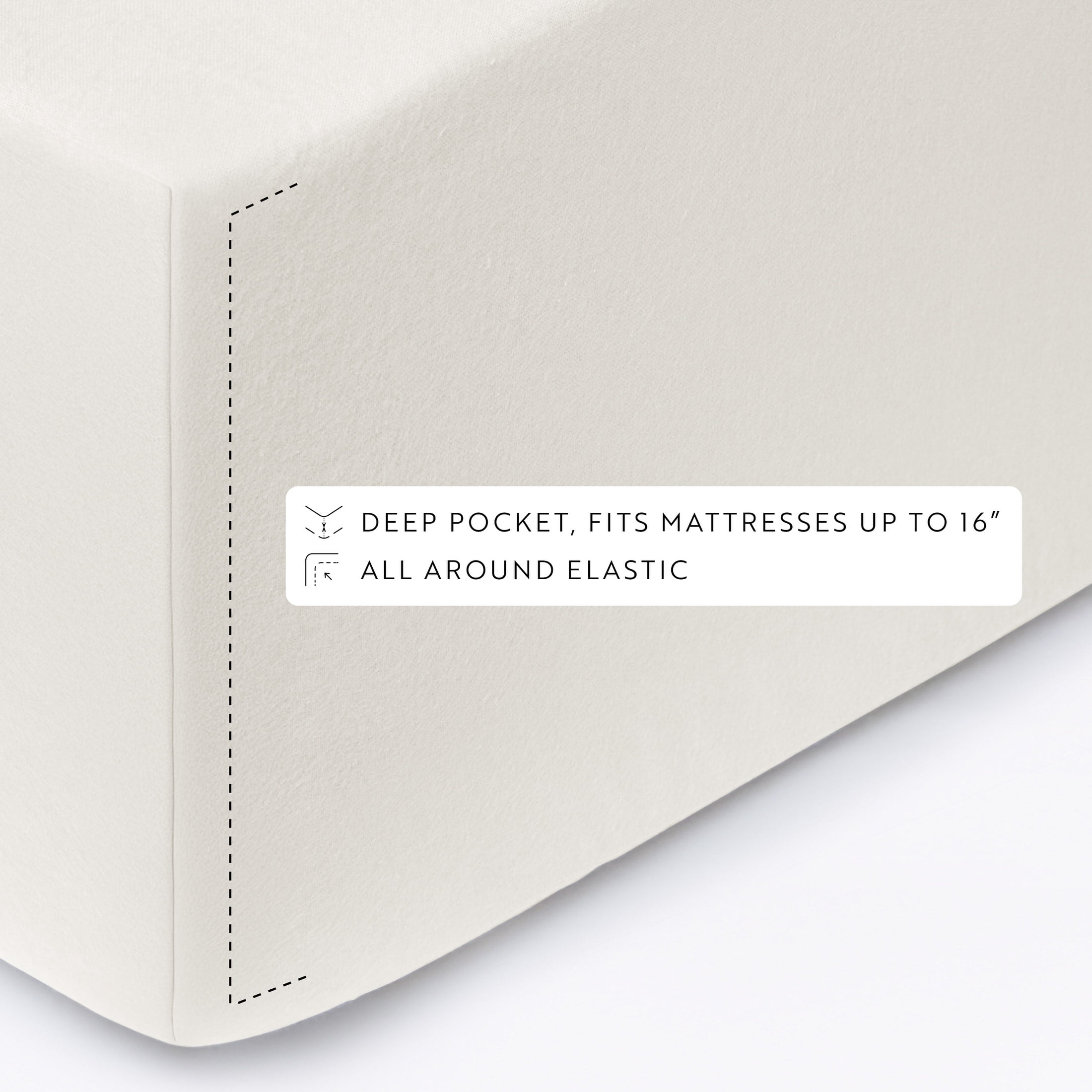 Ivory 4 Piece 100% Cotton Flannel Deep Pocket Sheet Set, Full, by Noble Linens