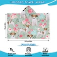 thumbnail image 2 of Jack Russell Terrier Dog and Flower Hooded Bath Towel，50"x30" for Ages 3 To 12 Kids, Quick Dry Lightweight Soft Microfiber Hood Beach Towel Cover Up for Kids, 2 of 7