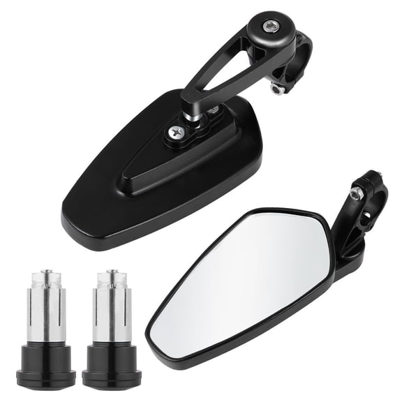 Pavodes 1 Pair Motorcycle Handlebar Reversing Mirror All Aluminum Rearview Mirror Reflector Modification Accessories (Black)