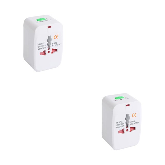 Transemion ABS Travel Charger Plug Portable Replacement Electrical 4 in 1 Slide Switch Travelling Power Converter with Storage Bag Shown as Picture 2Set