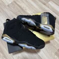 thumbnail image 1 of Ni - ke Ni - ke Air Jordan 6 Retro GS DMP Black Gold Sneaker CT4964-007 Youth Size 4Y NEW, 1 of 5