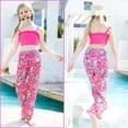 thumbnail image 4 of Aideaone Girls 3 Piece Swimsuit Set Quick Dry Bikini with Cover Up Pants Kids Bathing Suit for 6-16T Summer Beach Vacation Swimwear, 4 of 6