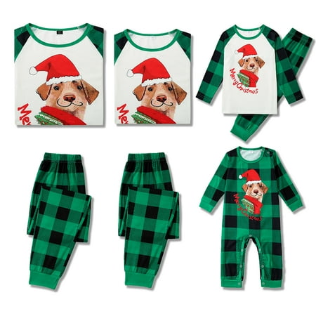 

Christmas Family Matching Pajamas Sets Holiday Xmas Crew Neck Pjs Sleepwear For Family Sleepwear Parent-Child Tops+Pants